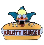 The Simpsons ENAMEL PIN - Krusty burger sign. Aust Stock free AU post