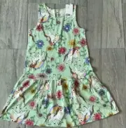 H&M Kids Cotton Girl Dress Light Green/Unicorns Sleeveless Size 8T (8-10Y) NWT