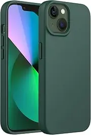 [JETech] Silicone Case for iPhone 13 6.1-Inch, Silky-Soft Touch Full-Body Protective Phone Case, Shockproof Cover with Microfiber Lining (Midnight Green)