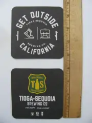 Tioga-Sequoia Brewing Co. Fresno, California Brewery Double Sided Coaster NEW