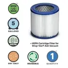 Shop-Vac 9032933 Ash Vacuum CleanStream HEPA Cartridge Filter Stops Ultra Fine