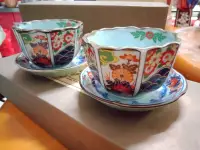 在飛比找露天拍賣優惠-日式淺田窯(雙人)陶瓷茶杯茶盤組