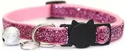 Sanwoodenz Bling Cat Collar Pet Supplies Dog Kitten Adjustable Glitter Puppy Collar Fade-Less Smell-Less Pink