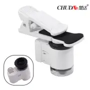 ChuDa 9882AW Mobile Phone Microscope Clip 45x Magnification with Dual LED Illumination and UV Light ABS Shell Acrylic Op