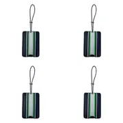 4PK Annabel Trends Stripe Luggage Tag Suitcase Identifier Label Mens Navy 12cm