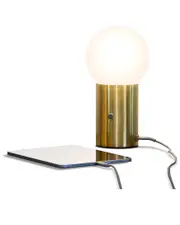 BRIGHTECH Kai Brass LED Table Lamp With USB Port