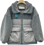 [Jegsnoe] Women Down Jacket Casual Style Fashion Patchwork Winter Down Coat Female Parka Outwear