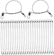 ibasenice 50pcs Portable Fishing Leaders with Swivel Snap High Strength Steel Wire Fishing Line for Quick Bait Changes for Freshwater Saltwater Use