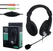 wired stereo Headset with Boom Mic - 2X 3.5mm Plugs with Volume Control