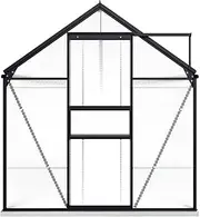 vidaXL Greenhouse with Sturdy Aluminium Frame and Polycarbonate Panels - 15.548 m³ Capacity, Featuring Base Frame and Roof Vent for Effective Drainage and Ventilation