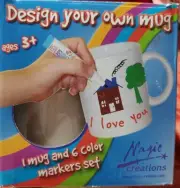 Magic Creations Design Your Own Mug & 6 Markers NEW