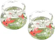 HOMOBABE 2pcs Miniature Fish Tank Models Realistic Doll House Fish Bowls Decor for Tiny Spaces for Crafts Learning Rewards and Chic