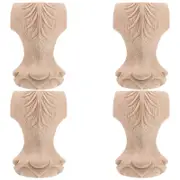 Shelf Legs Wooden Furniture Feet Carved Square For Sofa Wardrobe Coffee Table Bed Cabinet Beige 4Pcs 12.00X6.00X5.50CM