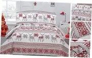 Christmas Bedding Christmas Deer Bedding Sets Reindeer Full/Queen Red White