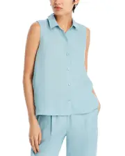 Eileen Fisher Button Front Linen Shirt