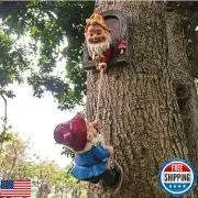 ZEshops Climbing Gnomes Tree Decor - Cute Gnome Garden Statue Art Resin Dwarf