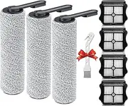 [Derborisen] ONE S5 Roller Brush and HEPA Vacuum Filter Replacement for Tineco Floor ONE S5 / S5 Pro / S5 Pro 2 / S5 Blue Cordless Wet Dry Vacuum Cleaner Parts Include 4 HEPA Filters, 3 Brush Rollers