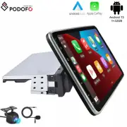 Single 1Din Rotatable 10.1" Android 13 Carplay Car GPS Stereo Radio BT Head Unit