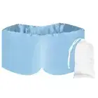 Natural Silk Sleep Mask Blackout Eye Mask with Storage Bags Light Blue