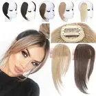 Wearable Human Remy Hair Bangs Clip In Fringe Front Hairpiece Side Patched Wefts