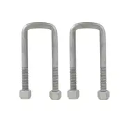 2x ARK Trailer U-bolts 45mm Square Heavy Duty 160mm Long 80mm thread Galvanised