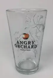 Angry Orchard Hard Cider 16oz. Pint Glass 3D Raised Tree-Nucleated Apple Bottom