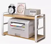 Printer Stand Printer Holder Printer Shelf Wood Desktop Printer Stand Steel Frame Printer Shelf For Printer Scanner Fax Home Office Printer Rack Printer Shelves ( Color : White+log color , Size : 45*3