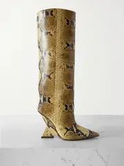 [The Attico] The Attico - Cheope Snake-effect Leather Knee Boots - Snake print - IT35 IT 35 Animal print