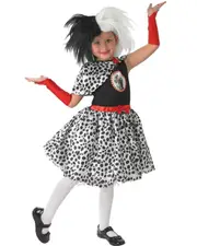 Cruella De Ville 101 Dalmations Girls Fancy Dress Costume
