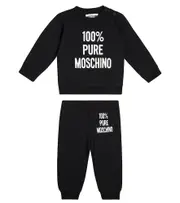 [Moschino Kids] Moschino Kids Baby printed cotton jersey tracksuit M 24 black