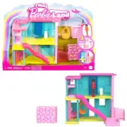 Mini BarbieLand Doll House Playset 1.5in Doll & Surprise Blue Dreamhouse HYF46
