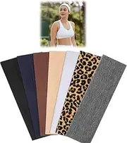 Shoyisenka 7 Pack Non-Slip Headbands for Women Soft Cotton Workout&Yoga Headbands, Sweat-Wicking Hair Bands for Running, Sport (Trendy & Elastic)