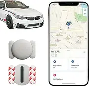 GPS Tracker for Vehicles, Mini GPS Trackers Device with Weatherproof Magnetic Case for Car Tracking Devices - No Monthly Fee - Works with Apple Find My (iOS Only) - Best Hidden (White)