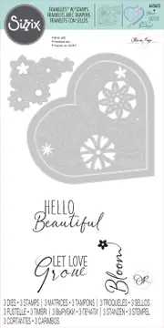 Sizzix Blooming Heart Framelits Dies with Stamps