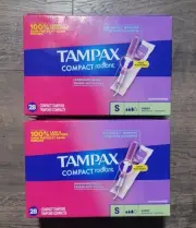 Tampax Pocket Radiant Unscented Compact Tampons 28 count Super Absorbancy 2 Pk