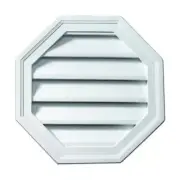 Fypon Gable Louver Vent 18"x18" Weather Resistant Octagon White Polyurethane
