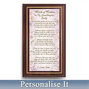 Words Of Wisdom To My Granddaughter Personalised Plaque