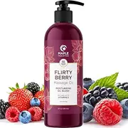 Berry Sensual Massage Oil for Couples - Fun and Fruity Full Body Massage Oil with Moisturizing Sweet Almond Oil with Vitamin E Fractionated Coconut Oil and Jojoba Oil for Effortless Glide