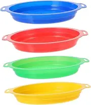 4Pcs Beach Sand Sifter for Plastic Mesh Sieve for Outdoor Fun Creative Play with Water Sand for Family Activities Treasure Finding