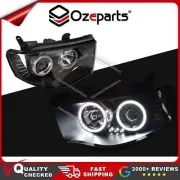 Black LED Angel Eyes Projector Headlights For Mitsubishi Triton MN ML 2006~2015 (for: Mitsubishi)