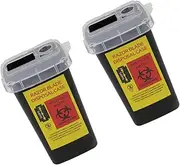 Beatifufu 2 Pcs Portable Shaving Blades Storage Boxes Black Waste Container for Safe Disposal of Shave Club Blade Refills Ideal for Barbers and Home Use