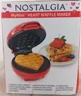 NEW NOSTALGIA My Mini HEART 5'' Waffle Maker Red Sealed