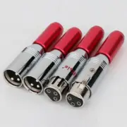 4pcs Rhodium Plated XLR Balanced Plug Male to Female HIFI Audio XLR Connector