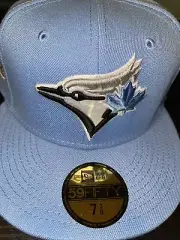 7 5/8 toronto blue jays sky blue 40th season blue tie dye bottom fitted hat