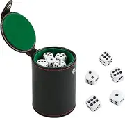 GWHOLE Dice Cup Green Felt-Lined Interior with 10 Dices Dice Stacking Cup Set for Party Dice Games