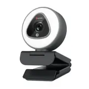 Streaming Webcam with Ring Light - 1080P Autofocus Computer Camera with Micro...