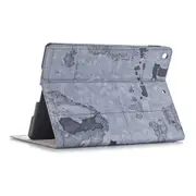 MCC iPad 10.2 2021 World Map Leather Apple Case Cover 9th Generation iPad9 [Grey]