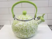 Calypso Basics by Reston Lloyd Powder Coated Enameled teapot brand new, Lime