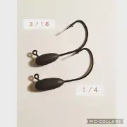 Tungsten Tube Jig Heads with 4/0 Mustad Hook - Natural, Various Sizes - NEW
