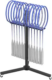 Tennis Racquet Storage Rack with Wheel,Badminton Racket Display Rack,Steel Sports Racquet Organiser,for Retail Store Fitness Gym Schools,Bearing Weight 15kg